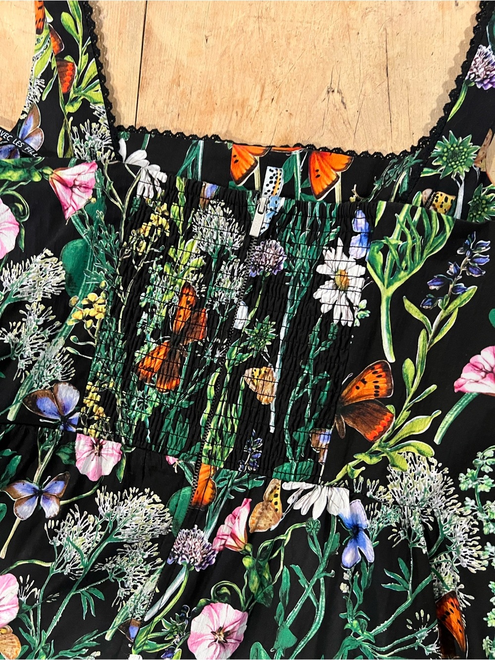 Avec Les Filles Butterfly floral square neck corset dress, size 14 - Picture 6 of 8